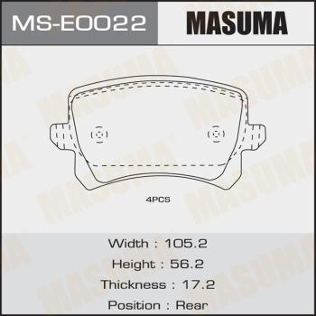 MASUMA MS-E0022 - Комплект тормозных колодок, барабанные avtokuzovplus.com.ua