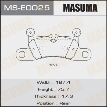 MASUMA MS-E0025 - Комплект гальм, барабанний механізм autocars.com.ua