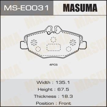 MASUMA MS-E0031 - Комплект гальм, барабанний механізм autocars.com.ua
