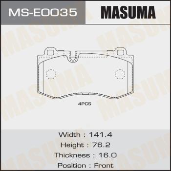 MASUMA MS-E0035 - Комплект гальм, барабанний механізм autocars.com.ua
