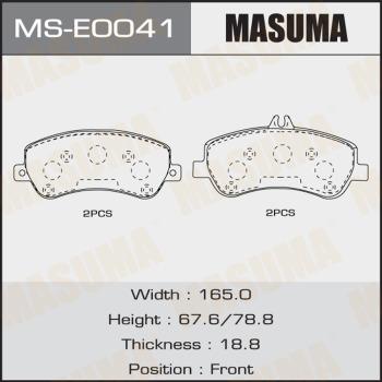 MASUMA MS-E0041 - Комплект гальм, барабанний механізм autocars.com.ua