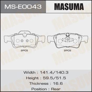 MASUMA MS-E0043 - Комплект тормозных колодок, барабанные avtokuzovplus.com.ua