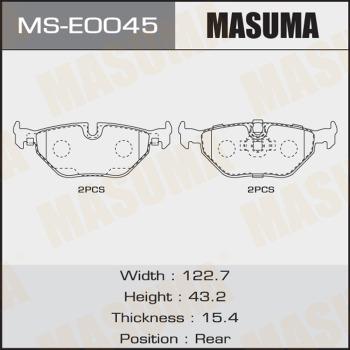 MASUMA MS-E0045 - Комплект гальм, барабанний механізм autocars.com.ua