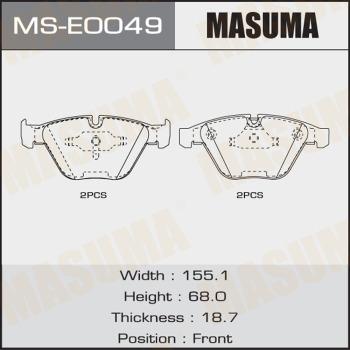 MASUMA MS-E0049 - Комплект гальм, барабанний механізм autocars.com.ua