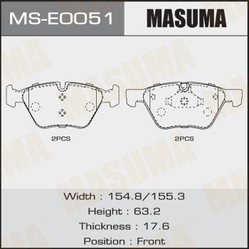 MASUMA MS-E0051 - Комплект тормозных колодок, барабанные avtokuzovplus.com.ua