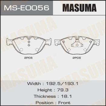 MASUMA MS-E0056 - Комплект гальм, барабанний механізм autocars.com.ua