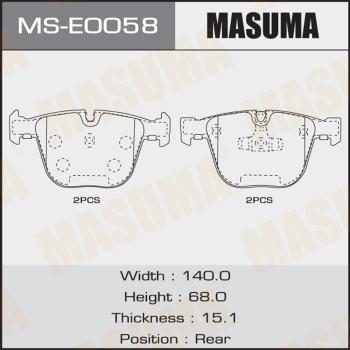 MASUMA MS-E0058 - Комплект гальм, барабанний механізм autocars.com.ua