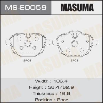 MASUMA MS-E0059 - Комплект тормозных колодок, барабанные avtokuzovplus.com.ua