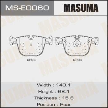 MASUMA MS-E0060 - Комплект гальм, барабанний механізм autocars.com.ua