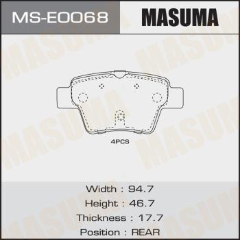 MASUMA MS-E0068 - Комплект гальм, барабанний механізм autocars.com.ua