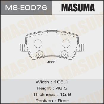 MASUMA MS-E0076 - Комплект гальм, барабанний механізм autocars.com.ua