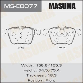 MASUMA MS-E0077 - Комплект тормозных колодок, барабанные avtokuzovplus.com.ua
