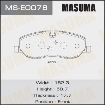 MASUMA MS-E0078 - Комплект тормозных колодок, барабанные avtokuzovplus.com.ua