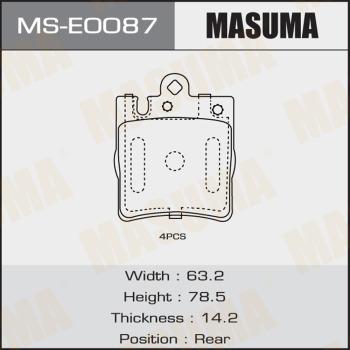 MASUMA MS-E0087 - Комплект гальм, барабанний механізм autocars.com.ua