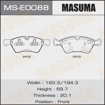 MASUMA MS-E0088 - Комплект тормозных колодок, барабанные avtokuzovplus.com.ua
