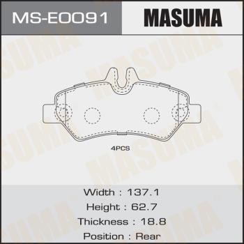 MASUMA MS-E0091 - Комплект гальм, барабанний механізм autocars.com.ua