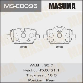 MASUMA MS-E0096 - Комплект гальм, барабанний механізм autocars.com.ua