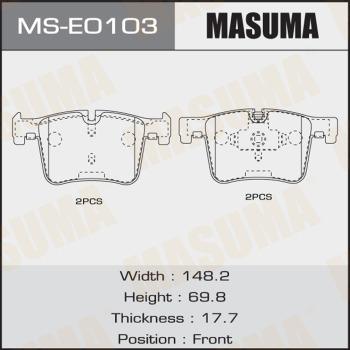 MASUMA MS-E0103 - Комплект гальм, барабанний механізм autocars.com.ua