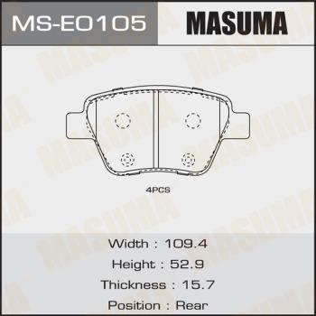 MASUMA MS-E0105 - Комплект гальм, барабанний механізм autocars.com.ua