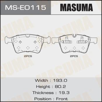 MASUMA MS-E0115 - Комплект тормозных колодок, барабанные avtokuzovplus.com.ua