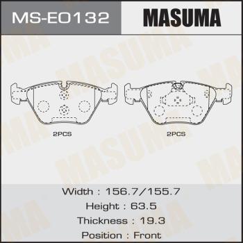 MASUMA MS-E0132 - Комплект гальм, барабанний механізм autocars.com.ua