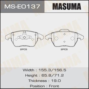 MASUMA MS-E0137 - Комплект гальм, барабанний механізм autocars.com.ua