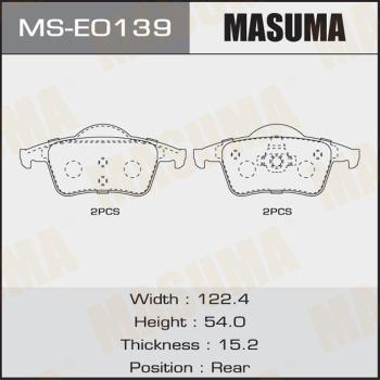 MASUMA MS-E0139 - Комплект гальм, барабанний механізм autocars.com.ua