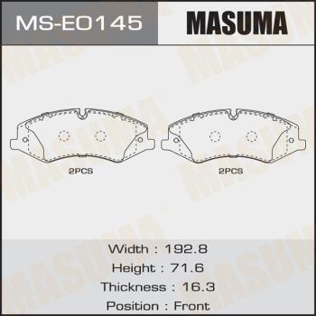 MASUMA MS-E0145 - Комплект гальм, барабанний механізм autocars.com.ua