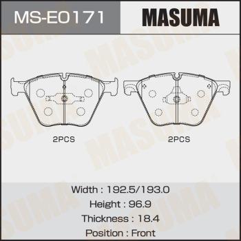 MASUMA MS-E0171 - Комплект гальм, барабанний механізм autocars.com.ua