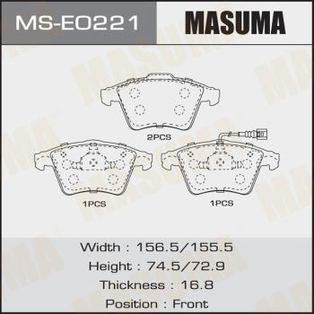 MASUMA MS-E0221 - Комплект гальм, барабанний механізм autocars.com.ua