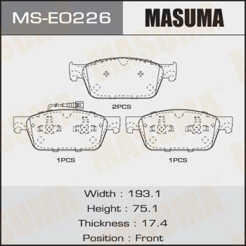 MASUMA MS-E0226 - Комплект гальм, барабанний механізм autocars.com.ua