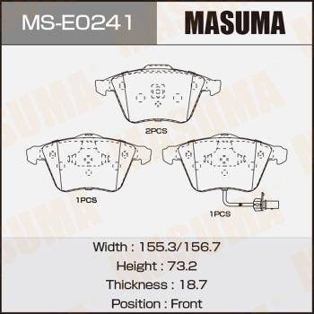MASUMA MS-E0241 - Комплект гальм, барабанний механізм autocars.com.ua