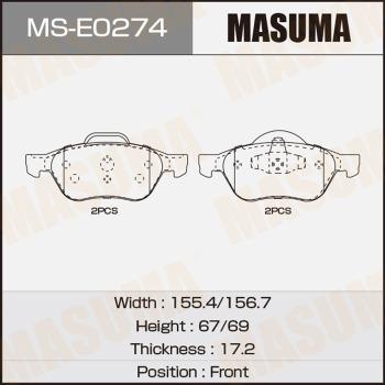 MASUMA MS-E0274 - Комплект тормозных колодок, барабанные avtokuzovplus.com.ua