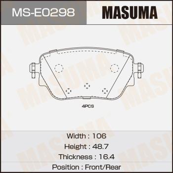 MASUMA MS-E0298 - Комплект гальм, барабанний механізм autocars.com.ua