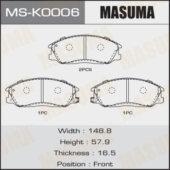 MASUMA MS-K0006 - Комплект гальм, барабанний механізм autocars.com.ua