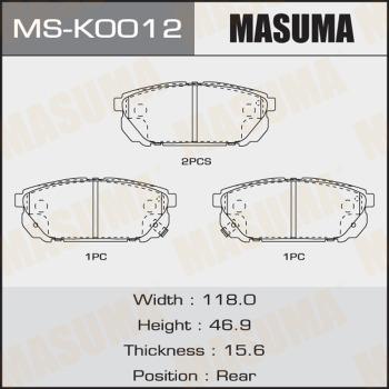 MASUMA MS-K0012 - Комплект гальм, барабанний механізм autocars.com.ua