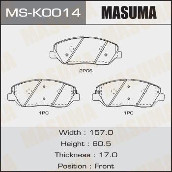 MASUMA MS-K0014 - Комплект гальм, барабанний механізм autocars.com.ua
