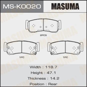 MASUMA MS-K0020 - Комплект гальм, барабанний механізм autocars.com.ua