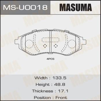 MASUMA MS-U0018 - Комплект гальм, барабанний механізм autocars.com.ua