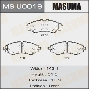 MASUMA MS-U0019 - Комплект гальм, барабанний механізм autocars.com.ua