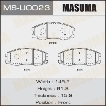 MASUMA MS-U0023 - Комплект гальм, барабанний механізм autocars.com.ua