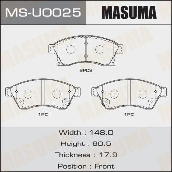 MASUMA MS-U0025 - Комплект гальм, барабанний механізм autocars.com.ua