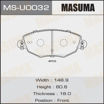 MASUMA MS-U0032 - Комплект гальм, барабанний механізм autocars.com.ua