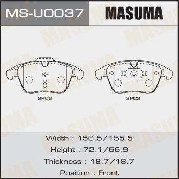 MASUMA MS-U0037 - Комплект гальм, барабанний механізм autocars.com.ua