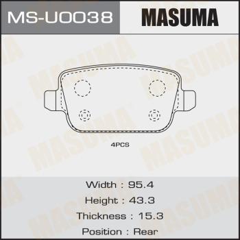 MASUMA MS-U0038 - Комплект гальм, барабанний механізм autocars.com.ua