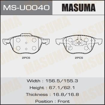 MASUMA MS-U0040 - Комплект гальм, барабанний механізм autocars.com.ua
