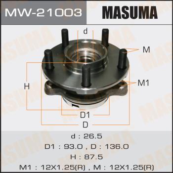 MASUMA MW-21003 - Ступица колеса, поворотный кулак avtokuzovplus.com.ua