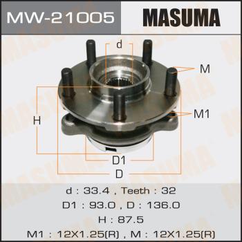 MASUMA MW-21005 - Ступица колеса, поворотный кулак avtokuzovplus.com.ua