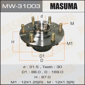 MASUMA MW-31003 - Ступица колеса переднего в сборе с подшипником Mitsubishi L200 07-. Pajero Sport 08- MW31003 MASUMA autocars.com.ua