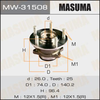 MASUMA MW-31508 - Ступица колеса задн OUTLANDER. ASX - CW4W. GA2W MW-31508 MASUMA autocars.com.ua